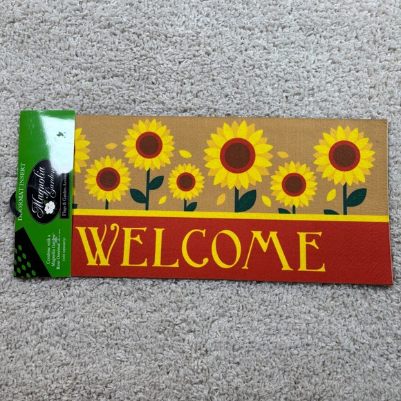 Magnolia Garden Other - Magnolia Garden Sunflower Doormat Insert Home OS Yellow Red NEW Floral Welcome